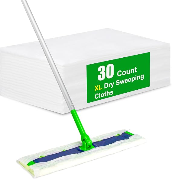 30 Count XL Dry Sweeping Cloths for Swiffer Sweeper XL Mop - Disposable X-Large Dry Mop Refill - Texture Style Multi-Surface Dry Mop Pad Refills for Floor Cleaning