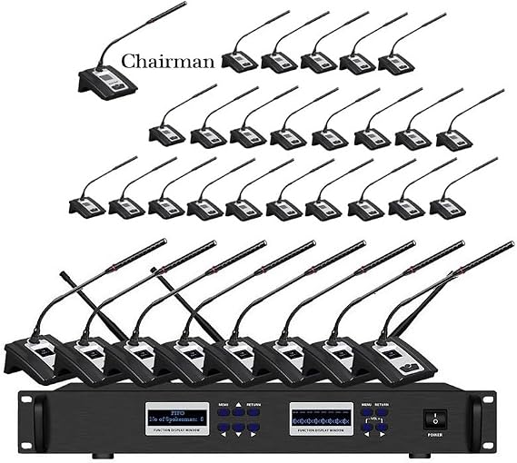 Bolymic 6800 Professional Digital Conference Discussion System 1 Chairman 31 Delegate 31 Gooseneck Microphone for Big Meeting Conference Room