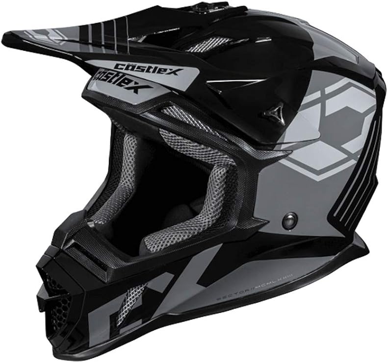 Castle X CX200 Sector Moto Helmet (Black - Large)