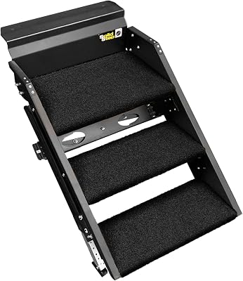 Prest-O-Fit 2-0288 Trailhead Step Rug 20.125 in. W 3 Pc Set Fits Lippert Solid Step 3 Step - Obsidian Black