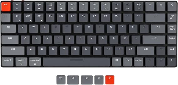 Keychron K3 Ultra-Slim 75% Layout Wireless Wired Mechanical Keyboard, Hot-swappable Compact 84 Keys Bluetooth RGB LED Backlit for Mac Windows, Low Profile Optical Red Switch, Version 2