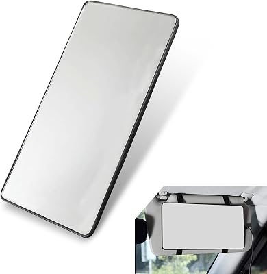 Car Sun Visor Vanity Mirror, 10.24 × 5.31 HD Sun Visor Makeup Mirror with Straps, Practical Gifts for Girls and Women Black