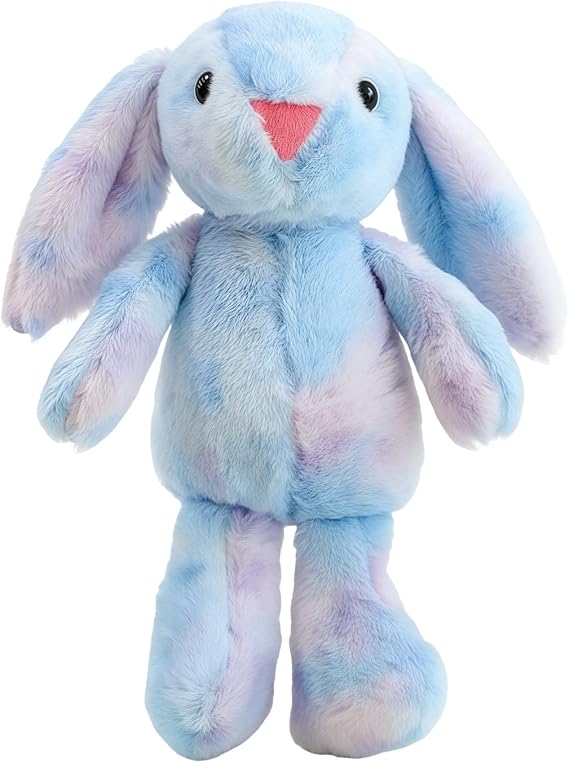 Bunny Teddy, Easter Bunny Teddy, Bunny Plush, 25 cm Blue Purple Rabbit Teddy for Bedtime Companion and Decorative Display, Soft PP Cotton Filling for Comfortable Snuggling