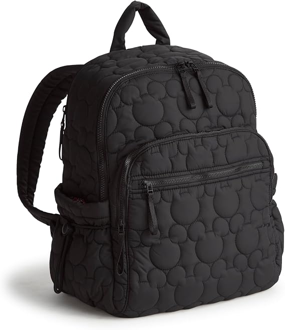 Vera Bradley Disney Featherweight Bancroft Backpack Moonless Night, 24L | 15" Laptop Sleeve & Water Resistant Womens Quilted Bag for Travel & Work