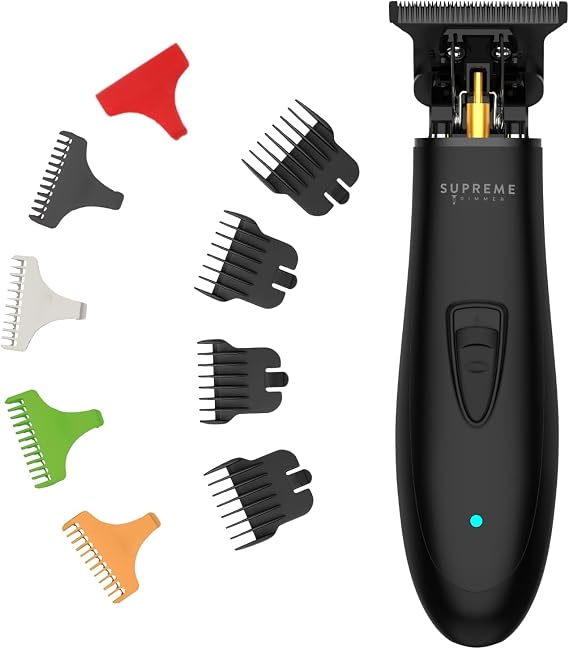 Supreme Trimmer Professional T Shaper | Cordless Hair & Beard Liner for Men | Low Noise, Precision Edger Clippers | Ideal for Sensitive Skin, Kids & Elderly | Barber & Home Use |