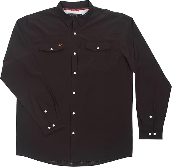 AG-GEAR Men's Long Sleeve Stockyard Pearl Snap Shirt, Breathable Button-Down Western Shirt for Men
