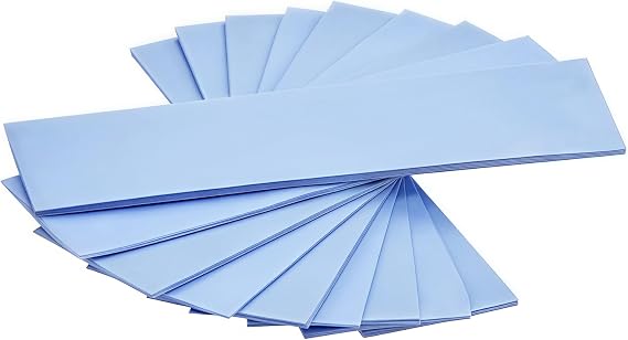 9 Pack Assorted Thickness 0.5 1.0 1.5 mm Thermal Conductive Silicone Pads with 6.0 W/mk Thermal Conductivity, Soft Safe Simple to Apply for SSD CPU GPU LED IC Chipset Cooling -Blue