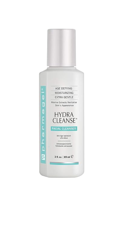 Pharmagel Hydra Cleanse Water Rinseable Facial Cleanser for All Skin Types | Natural Face Wash | Hydrating, Age Defying, and Revitalizing Face Cleanser | 3 fl. oz.
