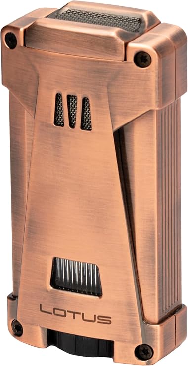 Lotus 83 Triple Jet Torch Lighter Windproof & Refillable for Cigar (Brushed Copper)