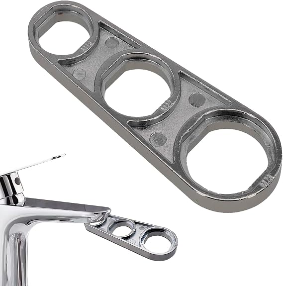 Multifunctional Faucet Aerator Key - Dual-Sided 6-in-1 Removal Wrench Tool - 16mm to 28mm Tap Spanner for Kitchen Sink & Bathroom Aerator Replacement - Efficient Water Flow Maintenance Tool