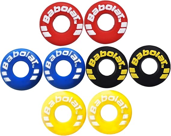 4 Pcs Rubber Tire Shape Vibration Dampener Durable Tennis Racket Shock Absorber Soft Tennis Accessory Great for Tennis Players…