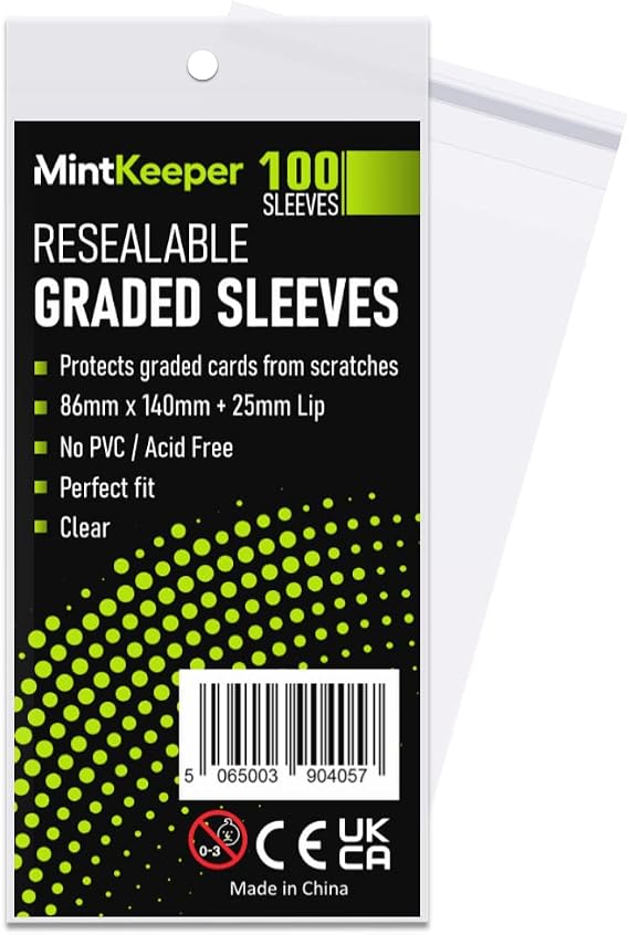 PSA Compatible Resealable Graded Card Slab Sleeves (100 Pack) - PSA Perfect Fit Slab Bags