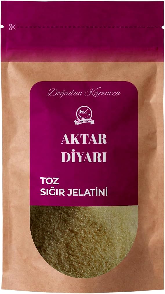 Toz Sığır Jelatin 100 Saf Sığır Domuz İçermez 50 GR