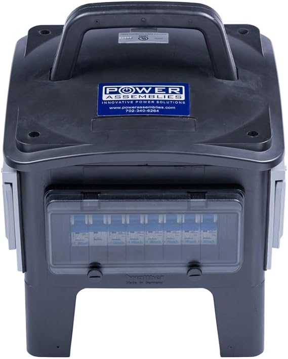 "Beetle Box" Spider Boxes, BB-102, 50A INLET CS6375, 120/250V, 2P+N+G w/ (1) 50A CS6369, (2) 30A L6-30R and (6) 20A Duplex GFCI Receptacles - UL Listed Portable Power Distribution Box