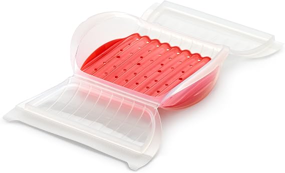 Lekue 3 to 4 Person Steam Case with Draining Tray, Clear