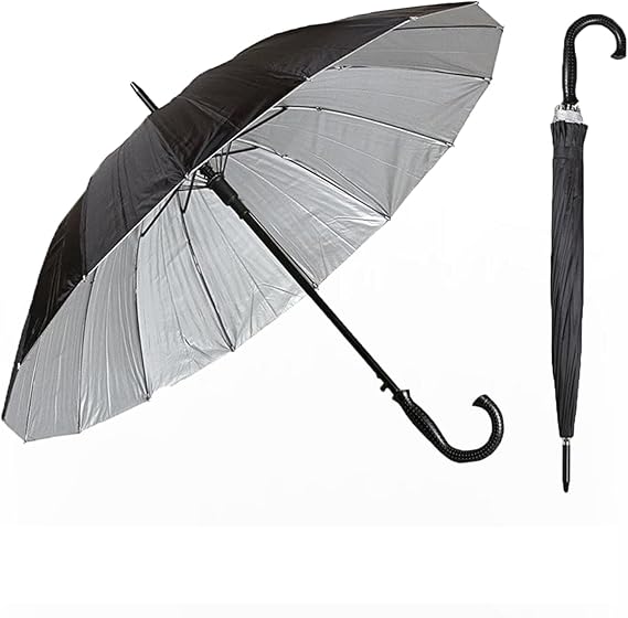 Microcase Unisex Automatic 16 Strand Windproof Waterproof Cane Umbrella AL4664