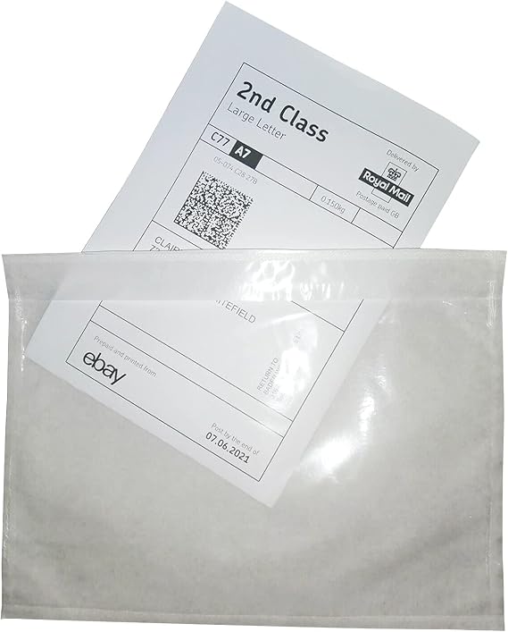 LabelMore Packing Slip Envelope Pouches 6" x 9" Shipping Label Sleeves Clear Plastic Adhesive Packing List Envelope (50pcs) (6" x 9", 50Pcs)