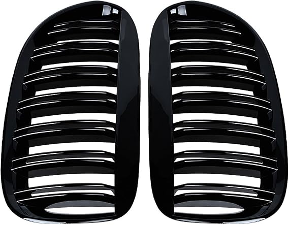 Astra Depot Compatible with 2004-2010 BMW E63 E64 650i 650Ci 645Ci M6 2-Door Glossy Black Kidney Grille Double Line