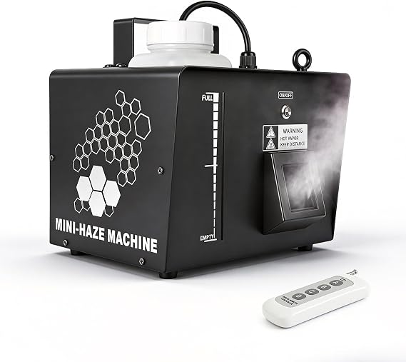 MOKA 900W Haze Machine with Programmable Timer & Remote Control Quiet Fan DMX Compatible Compact Professional Fog Machine for Stage, DJ, Theater, Halloween