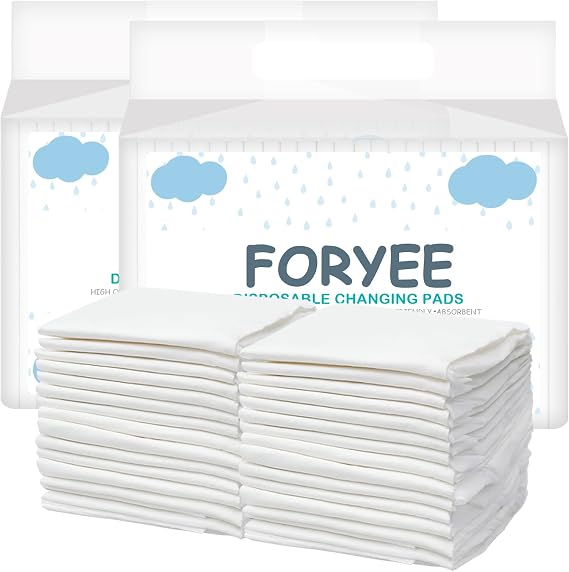 Disposable Underpads 17 x 24 Inches (50 Pack) Incontinence Bed Pads Heavy Absorbent Soft Non-Woven Fabric Breathable - White