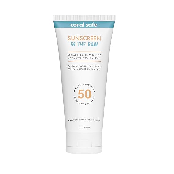 Coral Reef Safe Sunscreen Lotion TSA Compliant SPF 50 Biodegradable Zinc