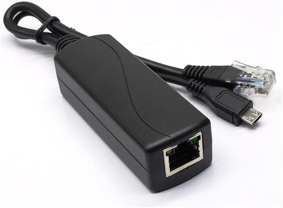ANVISION Active 48V to 5V 2.4A PoE Splitter Adapter with Micro USB Plug, IEEE 802.3af Compliant, for Tablets, Dropcam or Raspberry Pi, IPC, IP Camera and More