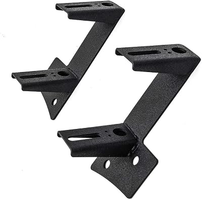 RIGIDON Car Windshield Hinge Mounts Dual Lower Corner Brackets for Jeep Wrangler JKJKU 2DR 4DR 2007-2017 A-pillar LED Fog Light Spotlight Mounting Bracket 2 Row LED Work Light Holder