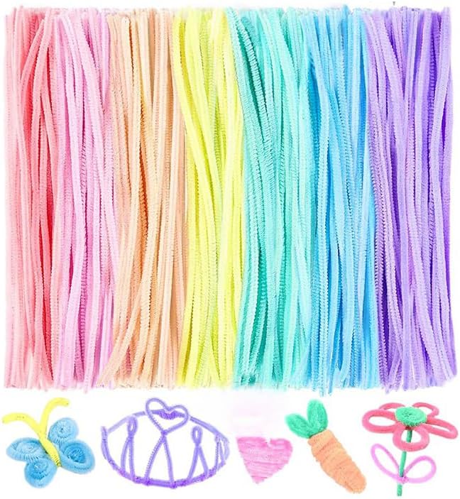 Chenille Pastel Colors 30 cm 100 li 1 Pack Pastel Colored Hairy Wire Plush Wire 30 cm Handcrafted School Projects Decoration