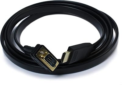 Plugable HDMI to VGA Adapter, Driverless 6 Foot 1.8 Meter Converter Cable Supporting Up to 1920 x 1080 60Hz