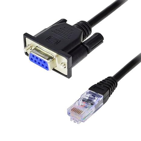 RJ45 to RS232,COOSO DB9 9 Serial Port Female to RJ45 Female Cat5 Ethernet LAN Console 16.4Ft