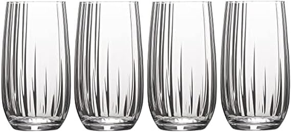 Mikasa Gail Optic Set of 4 Highball Tumbler Cups, 18-Ounce