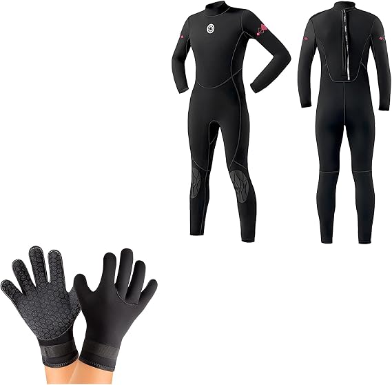 Men Wetsuits Full Body and Neoprene Glove,3mm for Surfing,Diving and Swimming