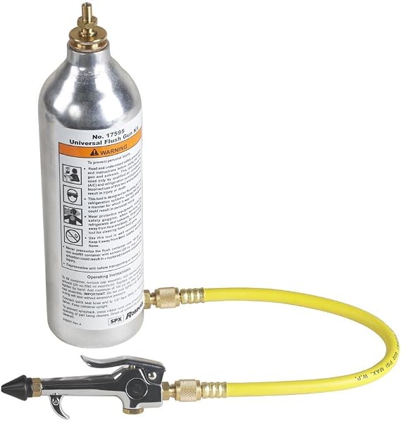 Robinair 17595 Flush Gun Kit - Use with Dry Shop Air and Solvent to Remove Debris and Scale from A/C System Components