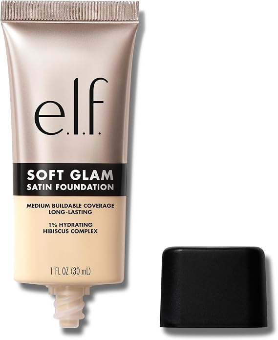 e.l.f. Soft Glam Foundation, Medium Coverage, Long-Lasting & Buildable Foundation For A Smooth, Satin Finish, Vegan & Cruelty-Free, 12 Fair Warm