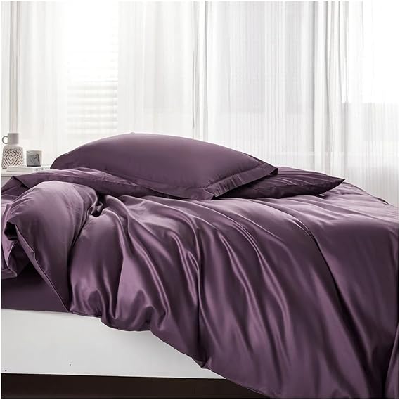Bed, White 600TC Egyptian Cotton Bedding Set Family Size Include 2pcs Duvet Cover and 1pc Fitted Sheet and 2pcs Pillowcase, MM-102