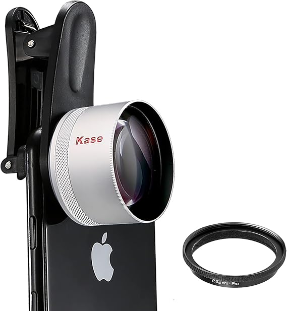 Kase Master Macro Phone Camera Lens Pro with 52mm Filter Adapter Ring for iPhone 17 16 15 14 13 12 Pro Max Samsung Android, Shoot Distance 40-85mm