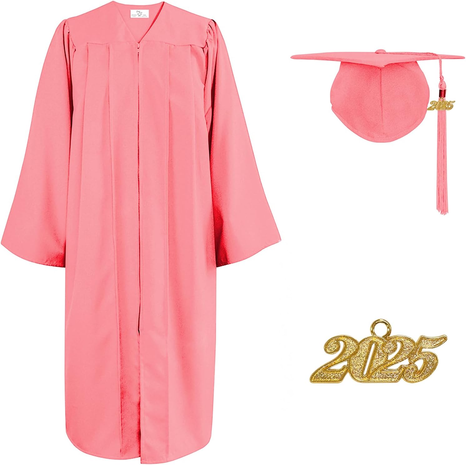 Happy Secret Unisex Matte Graduation Gown Cap Tassel Set 2025 for High School and Bachelor