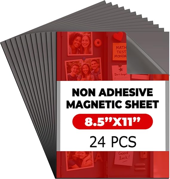 Copkim 24 Pack Magnetic Sheets 8.5" X 11" Flexible Blank 20 Mil for Crafts