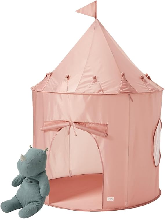 3 Sprouts Kids Play Tent 3-10 Years Recycled Fabric Pink Open retreat for reading imagination and quiet play quick assembly for bedroom nursery and play area leic