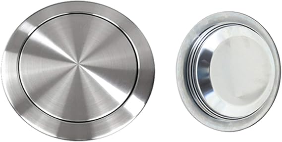 Built-in Countertop Trash Bin Waste Lid Balance Flap Cover- Stainless Steel Kitchen Garbage Can Grommet Recessed Trash Can Lid