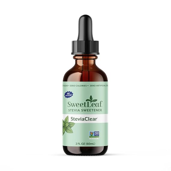 SweetLeaf Stevia Drops Liquid Sweetener, SteviaClear - 2 Fl Oz, Pack of 1