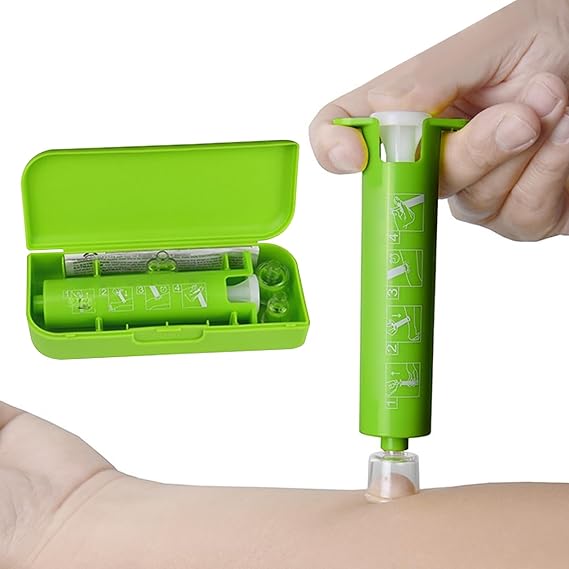 Mosquito Bite Suction Tool Bee Sting and Bug Bite Itch Relief Suction Tool with Cup Poison Remover Extractor with Storage Box for Hiking Camping (1PCS)