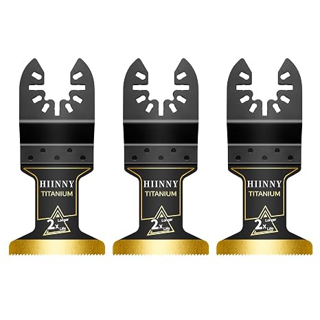 3PCS Titanium Oscillating Tool Blades, Professional Universal Titanium Oscillating Saw Blades Multitool Blades Kits for Metal Wood Plastics, Dewalt Milwaukee Ryobi Fein