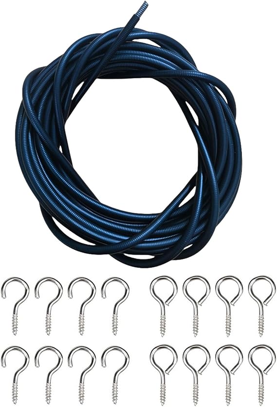 Curtain Wire Kits 5 Meter Length Includes 8 Metal Hooks And 8 Screw Eyes For Home Bathroom Dormitory Door Curtain Decors Black Wire