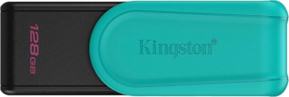 Kingston DataTraveler Exodia S USB Memory - 128GB - USB 3.2 Gen 1 - USB Type A - Black/Turquoise