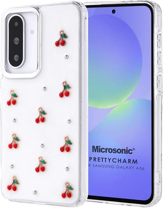 Microsonic Samsung Galaxy A36 Kılıf PrettyCharm Cherry [Galaxy A36 ile Uyumlu Kılıf - Kırmızı]