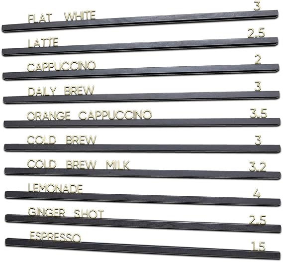 Wooden Letter Board Wall Menu-Large Letter Board, Cafe Coffee Bar Menu Letter Board, Menu Board Salon Price List Board, Letter Board with Letters and Numbers, Changeable Letter Board, Message Board