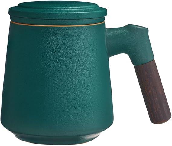 ZENS Tea Mug with Infuser and Lid for Loose Tea Diffusers, 12oz Navy
