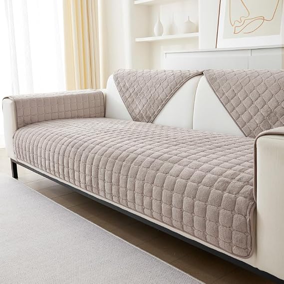 GKXLH New Non-slip Sofa Cover 1 2 3 4 Seater (Light Coffee, 70 x 70cm/1 PC)