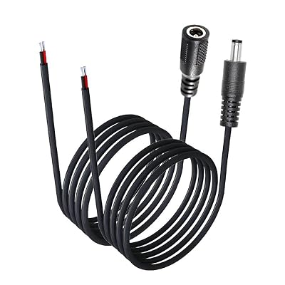 2 Pcs DC Power Pigtail Barrel Plug Connector Cable18AWG,Adapter 6FT 5.5MM x 2.5MM Male & Female Plug to Bare Wire Open End Power Wire Supply Repair Cable for DIY Extension Cord,Router,CCTV,IP Camera